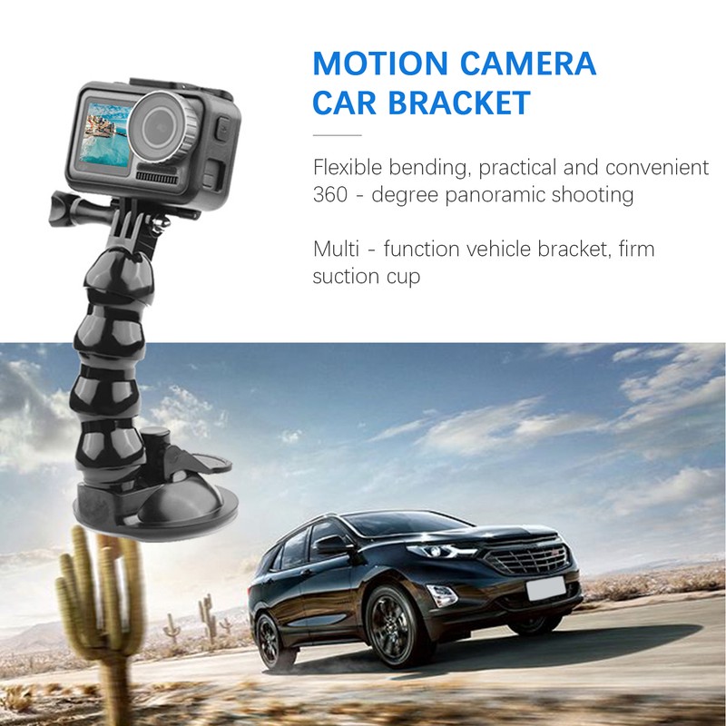 Motion Camera Goose Neck Suction Cup Adapter Expansion Bracket for