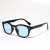 [FashionBerry] クロ×ライトブルー ウェリントン型 黒縁メガネ サングラス 2WAY仕様 UVカット クリアレンズ カラーレンズ 軽量フレーム