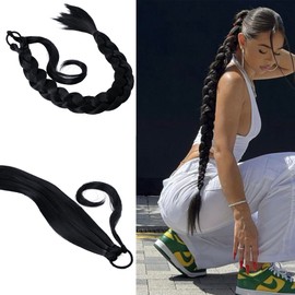 CAISHA 30" Hair Piece Ponytail Hair Extensions Braid For Braiding Black HEZ100