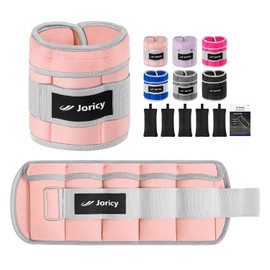 Adjustable Ankle Weights for Women Men 1 Pair 1 2 3 4 5 LBS Leg Weight Hand Arm Wrist Weights with Removable Weight, 1-2.5 LB Each Ankle Strength Training Weight for Gym Fitness Walking Running, Pink