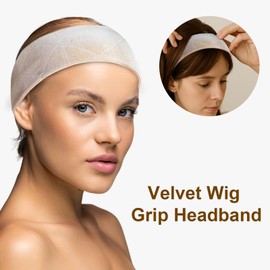 3Pcs Wig Grip Headband, Elastic Velvet Grip Scarf Head HairBand, Flexible Non Slip Wig Accessories for Holding Women Hair Wigs