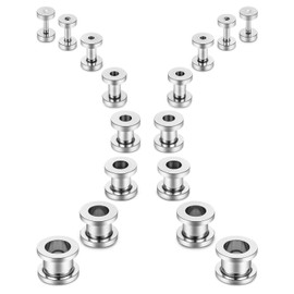 Jenxnjsjo Gauges for Ears 14G to 00G Tunnels Ear Stretching Kit Gauge Plugs Gage Stretchers Expander Starter Kits Double Zero Gauging Plug Earrings Set Surgical Stainless Steel for Women Men