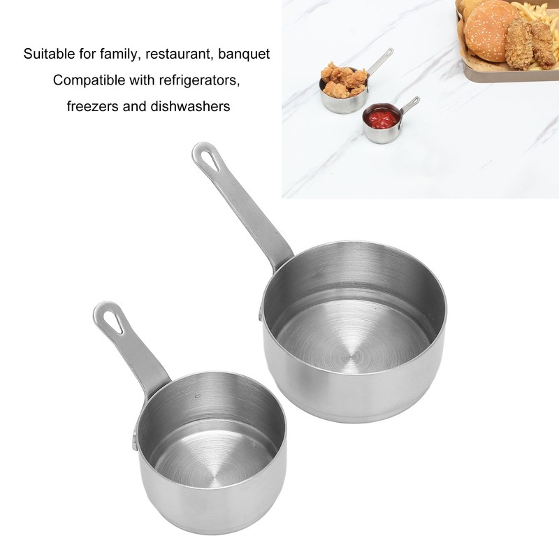 2pcs Sauce Cup 304 Stainless Steel Stackable Handle Design Mini