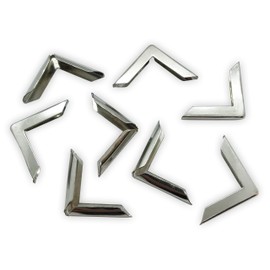 40 Buchecken / Buchbeschläge aus Metall (silber, 22 x 22 x 3,5 mm)