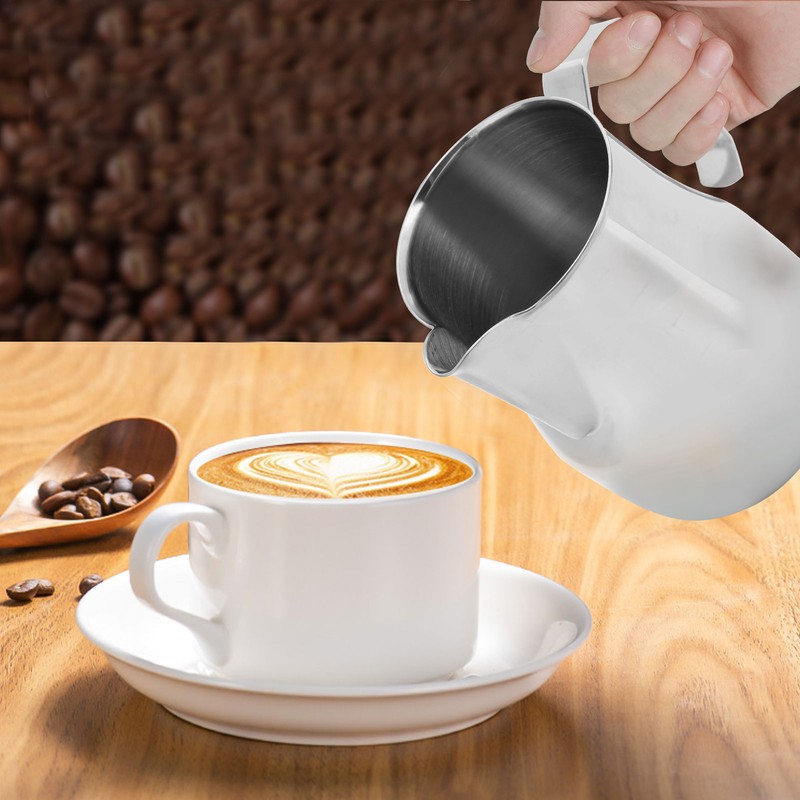 Stainless Steel Pointed Mouth Coffee Milk Frothing Cup Coffee Jug