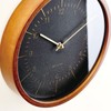 INTERFORM INC. Blindhef CL-3354BK Interform Wall Clock, Leather, Black, Radio