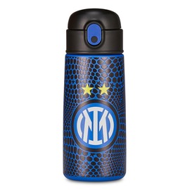 Seven Inter Thermosflasche, Blau, Temperatur bis zu 24 Stunden, Trinkflasche für Kindergarten, Grundschule und Freizeit, Kinder, Fußball, blau, Modern