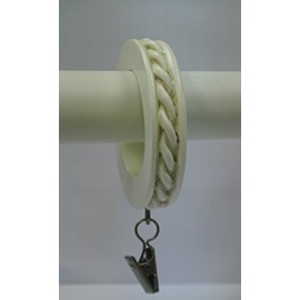 Urbanest Set of 7 Rope Designer Curtain Rings in Ivory