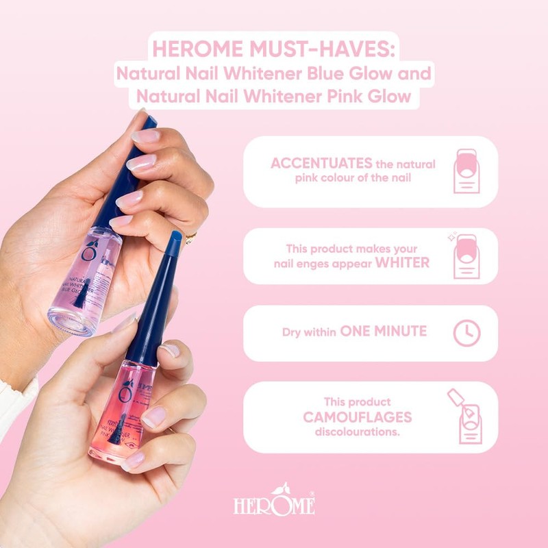 Herome Combi-Pack Natural Nail Whitener Pink Glow & Nail Whitener