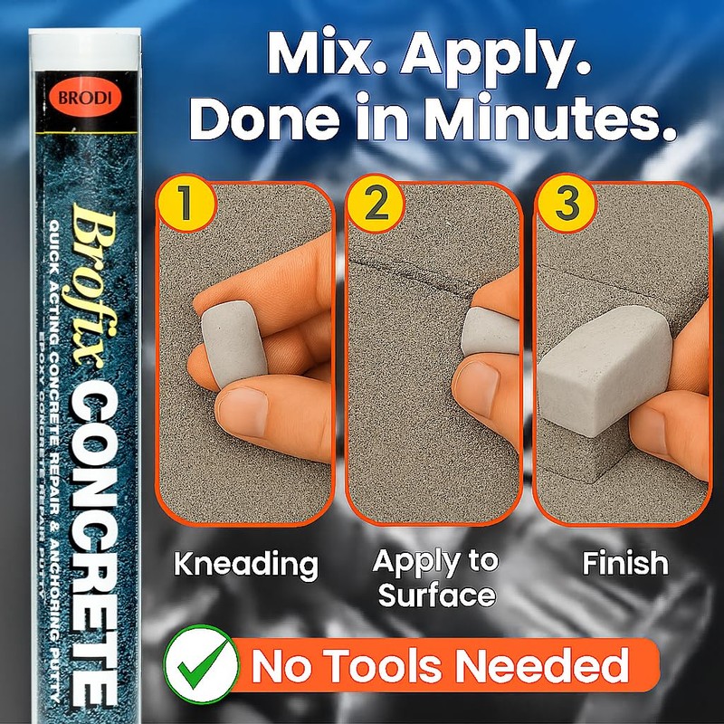 Brofix ePoxy Putty for Concrete, Industrial-Strength, Heat & Pressure Resistant,