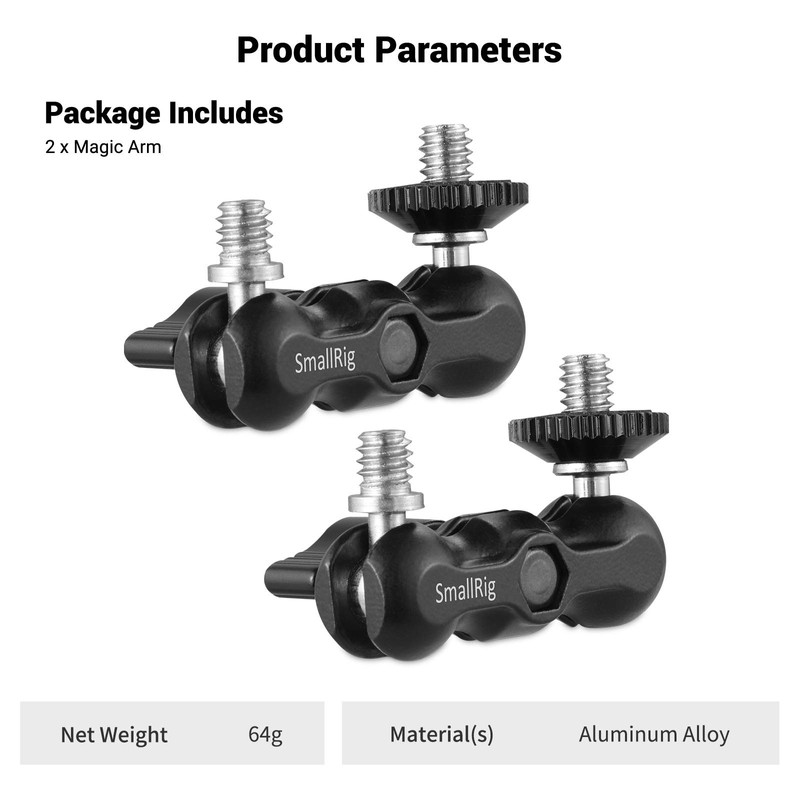 SmallRig Universal Magic Arms with Small Ballhead (2pcs Pack) 2158