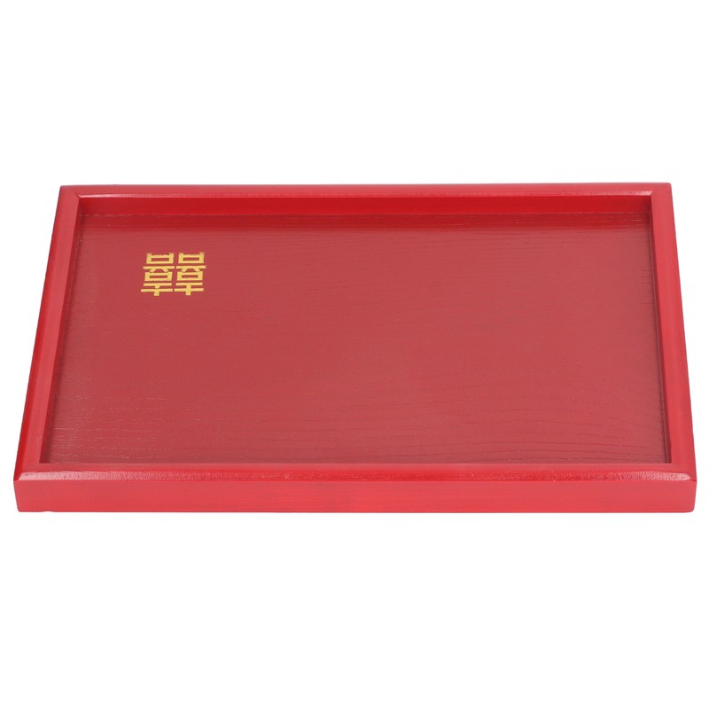 Wood Serving Tray Decorative Serving Platter Snack Fruit Plate for