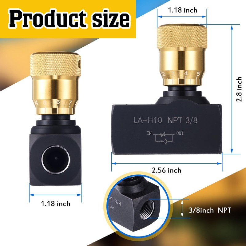 Pelopy 3/8 Inch Npt Ports Hydraulic Flow Control Needle Valve