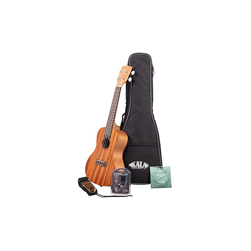 Kala KA-15 Series Satin Mahogany Concert Ukulele Bundle with Rosewood