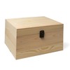 VIKOS Products 10.71x8x5.66-Inch Unfinished Wooden Box with Hinged Lid &