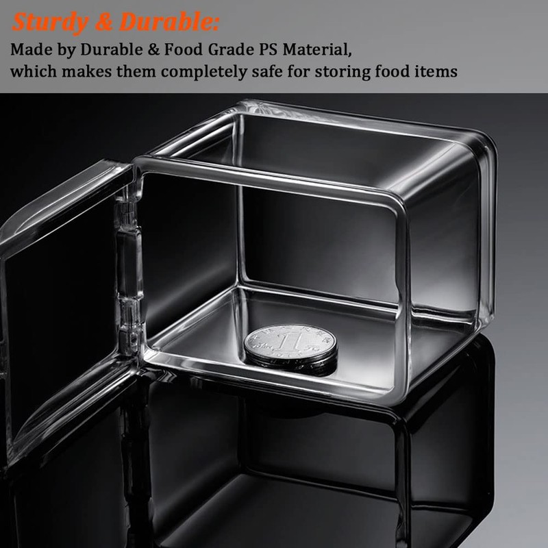 V·RESOURCING Clear Seasoning Box,4 Pieces Clear Seasoning Storage Container for