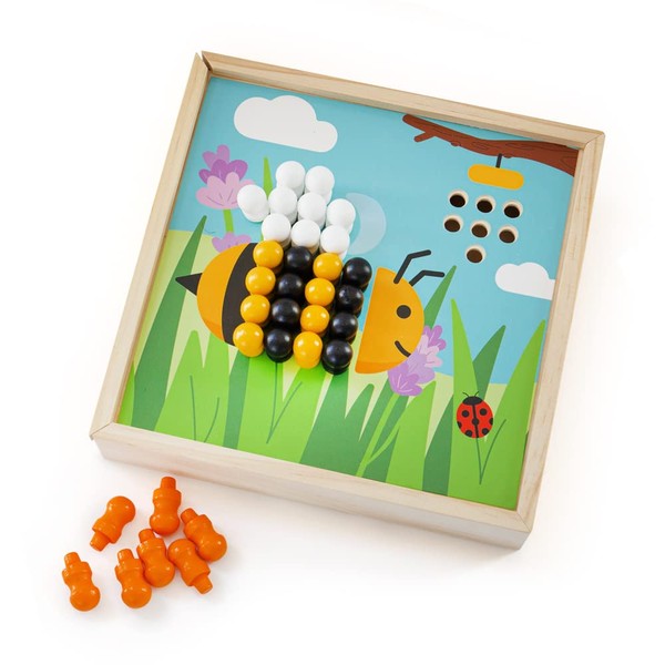 Bigjigs Toys, Garden Art Peg Puzzle, Wooden Toys, Wooden Puzzles, Wooden Peg Puzzles, Toddler Wooden Puzzles, Toddler Puzzles, Wooden Jigsaws, Peg Board, Peg Board For Children