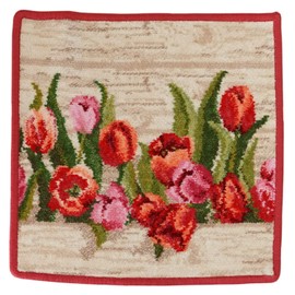 Faylor Handkerchief Hand Towel, Ladies, 9.8 x 9.8 inches (25 x 25 cm), Amsterdam Carmine Red