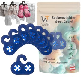 Sock Holder & Sock Dryer (Pack of 20) - Sock Clips for Washing Machine and Dryer, Sock Hanger & Organiser to Prevent Sock Loss, Plastic Socks Sorting Aid (Blue)