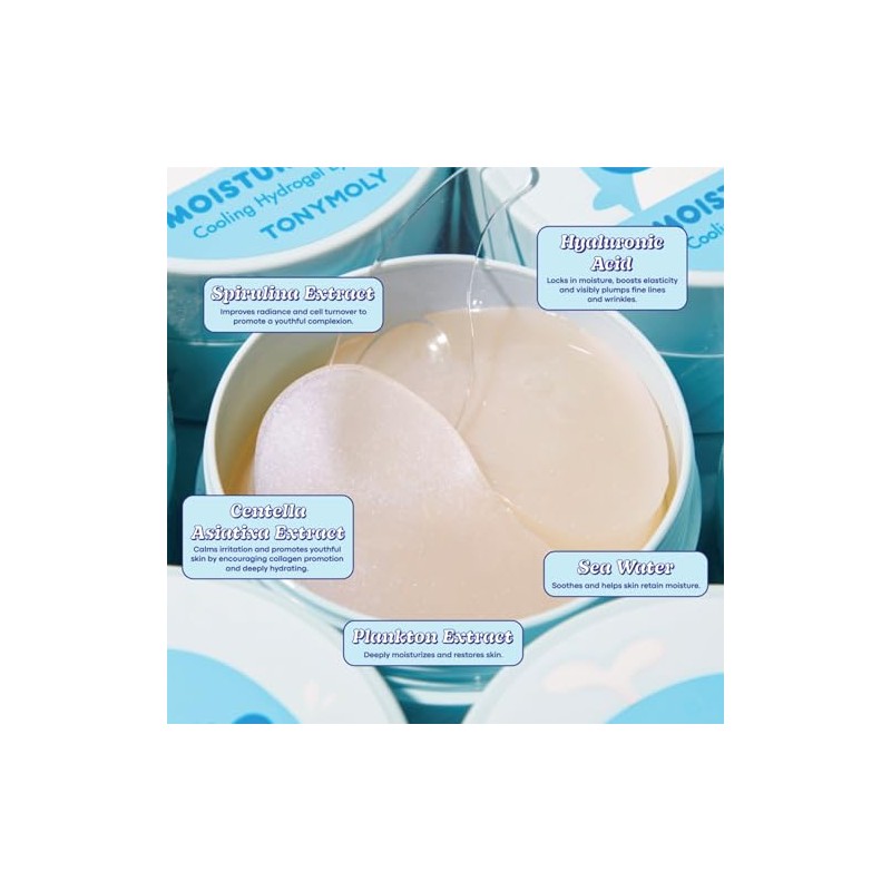 TONYMOLY Hidrogel refrescante Moisture Boost para ojos, 90 g.