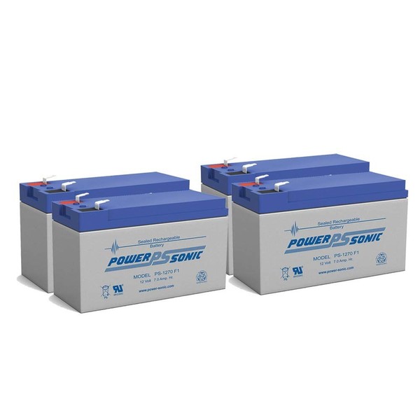 Power-Sonic 12V 7AH UPS Battery Replaces Vision CP1270 CP 1270 MK ES7-12 - 4 Pack
