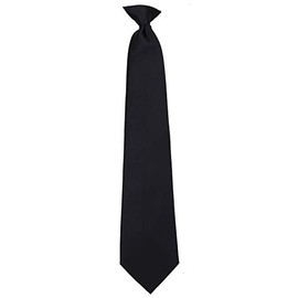 XL-CLIPON-ADF-19 - Mens XL Extra Long Tall Man Solid Color Clip On Easy to Remove Clip Necktie Ties