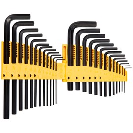 MOUNT She 25 Pieces Hex Socket Set, Professional with Short Arm and Long Arm, Cr-V Alloy Steel, Portable Driver Tool Kit with Folding Carry Bag, Metric/SAE