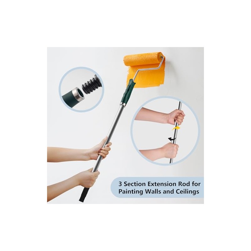 Mister Rui 9 Inch Paint Roller, Microfiber Roller Covers with