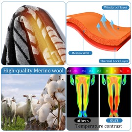 wanchel Merino Wool Ski Socks - 2 Pairs Knee High Skiing Socks, Winter Warm Snowboard Thermal Socks