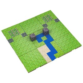 TOCCOOL Magnet Building Block Baseplate, 9.4'' Compact Mine World Magnetic Plate for Blocks Placing, Durable Building Base Creations for Bringing Up Creative (Grassland Scene)
