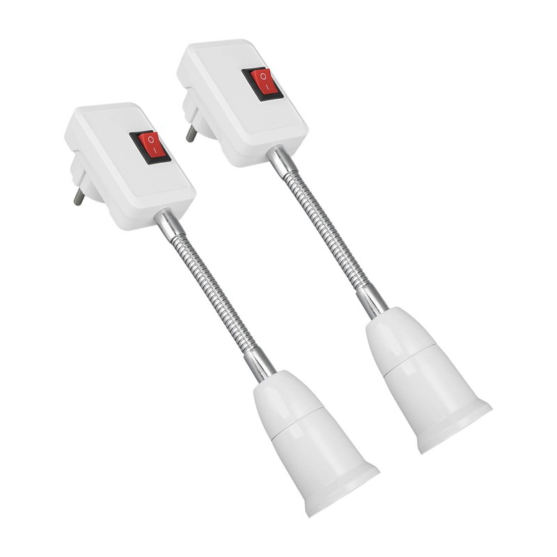 2PCS E27 E26 Hose Lamp Holder with Switch Universal 360