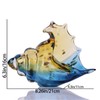 DOVDOV Hand Blown Glass Conch Statues, Blue and Amber Glass
