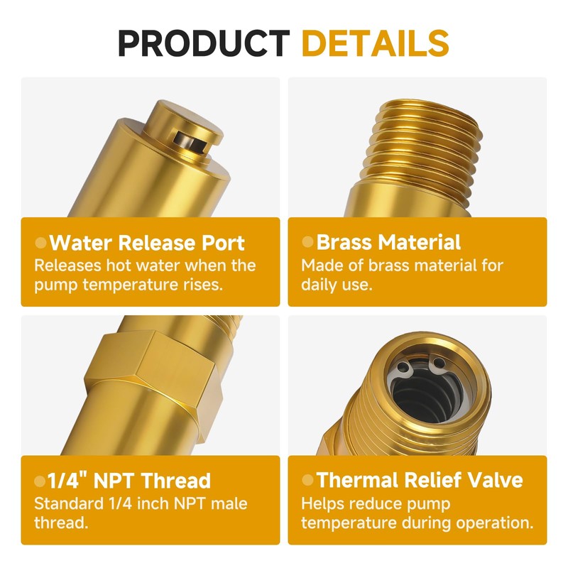7101359 Pressure Washer Thermal Relief Valve, Compatible with Simpson Gas