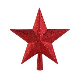 NICEXMAS Christmas Tree Topper Topper for Christmas Tree Star Treetop Treasures Red Glitter Christmas Tree Topper Decoration 9 Inches