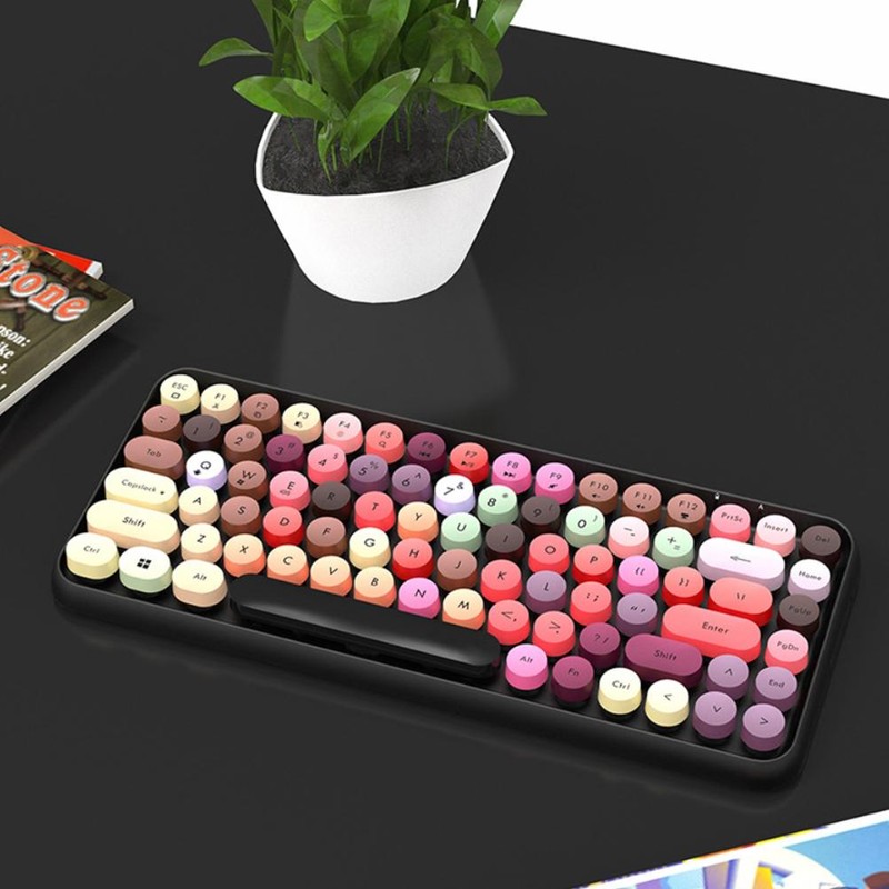 308i Bluetooth Wireless Keyboard 84 Keys Round Button Gaming Keyboard