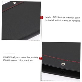 GRIRIW 2pcs PU Leather Car Seat Gap Filler Organizer Console Pocket Holder for Cellphones Keys Sunglasses Easy Install Storage for Car Interior Organization