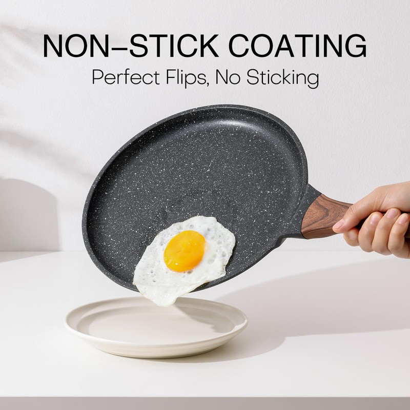 Kordisen Crepe Pan Nonstick, 12 Inch Dosa Pan with Spreader,