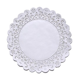 Regency Wraps - Tapetes de Encaje de Papel, Redondo de 25 cm, Paquete de 25 Unidades para decoración de Mesa, Pasteles, postres, Aperitivos para Bodas y Fiestas, Color Blanco