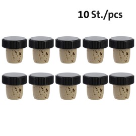 Westmark 10 Griffkorken für Wein-, Spirituosen-, Öl- oder Essigflaschen, Naturkork/Kunststoff, Hellbraun/Schwarz, 48202080
