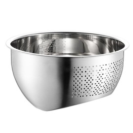 Asdays Kometogi Bowl, Popular, Colander Bowl, Rice Sharpening, Heat Resistant Bowl, Colander Bowl, Multi-functional Bowl, Stainless Steel, Silver