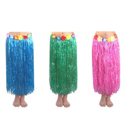 NEWCREATIVETOP Faldas Luau Hula de 32 Pulgadas para Adultos, Paquete de 3, Colores Surtidos (Azul/Verde/Rosa)