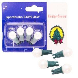 Christmas Concepts® Pack of 4 Pearl Berry Push in Spare Bulbs - 2.5v 0.35w 0.14a - Replacement Bulbs