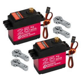 2Pack 25KG Digital Servo High Torque Full Metal Gear Waterproof for RC Car Crawler Robot Control Angle 180°