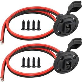 YETOR Solar Power Connector,16AWG Weatherproof Power Socket Sidewall Port,Quick Disconnect Wire Automotive Panel Extension Cable for Solar Generator Battery Charger.(30CM 2Pack)