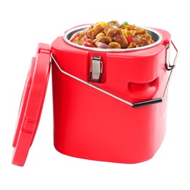 DNYSYSJ Insulated Food Bucket, 304 Stainless Steel Commercial Soup Container, Portable Hot & Cold Beverage Storage with Sealed Lid, Large Capacity Thermal Insulated Soup Bucket with Handles