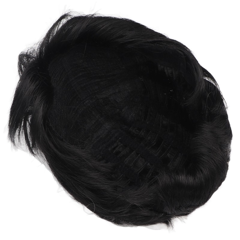 Men's Short Black Wig High Temperature Silk Layered Realistic Breathable