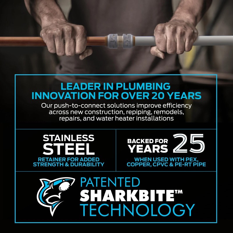 Sharkbite Max 1/2 Inch Push Cap Brass Plumbing Fitting Pex