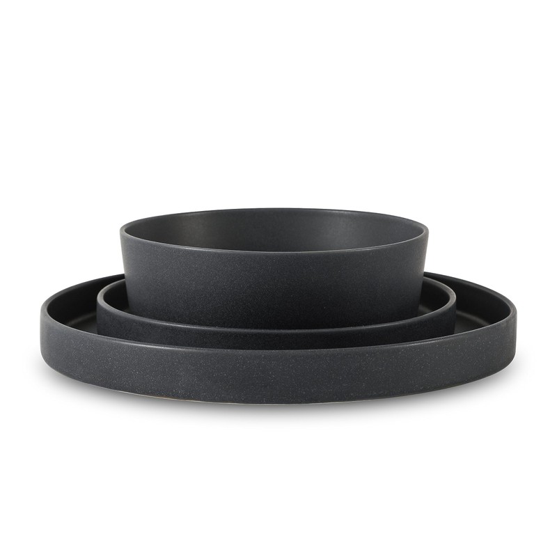 Stone by Mercer Project MODAN 12-Piece Stoneware Dinnerware Set, Plates