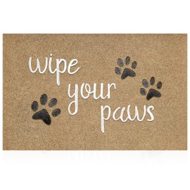 JJUUYOU Large Welcome Mat for Front Door Funny Doormat Wipe Your Paws Doormat Rubber Non Slip Backing Indoor Outdoor Rug Absorb Moisture Resist Dirt Mat for Entryway Front Door Porch,Black