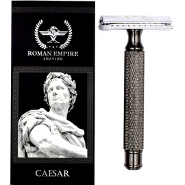 Roman Empire Shaving Caesar Red Brass Safety Razor - Elegant Safety Razor for Men and Women - Wet Razor Set Including 20 Razor Blades from Astra, Derby, Shark, Treet - Razor Set